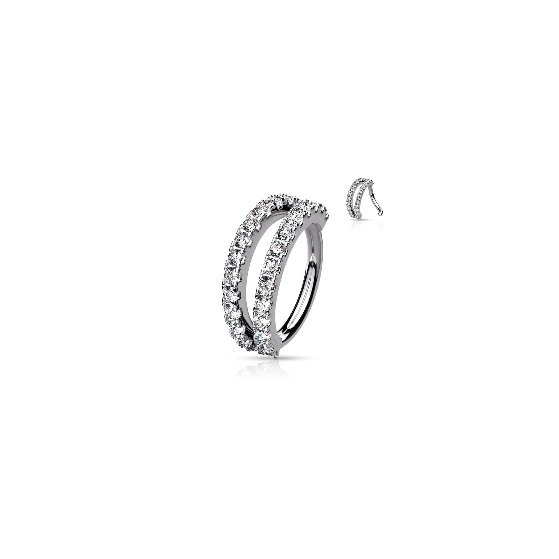 Piercing Oreille GIA en Plaqué Or, Platine et Zirconium