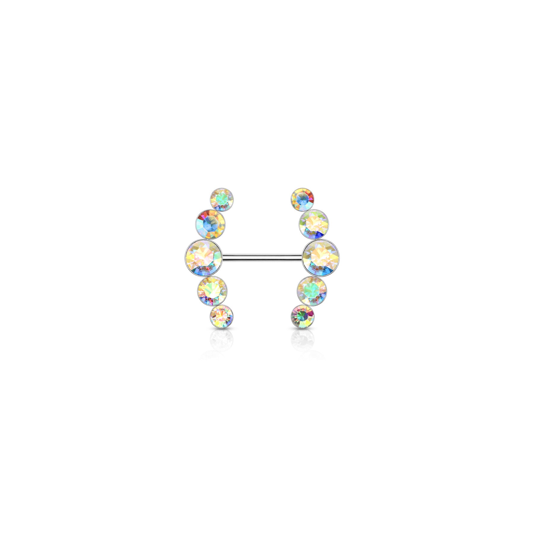 Piercing Téton GLENNA en Acier et Cristal