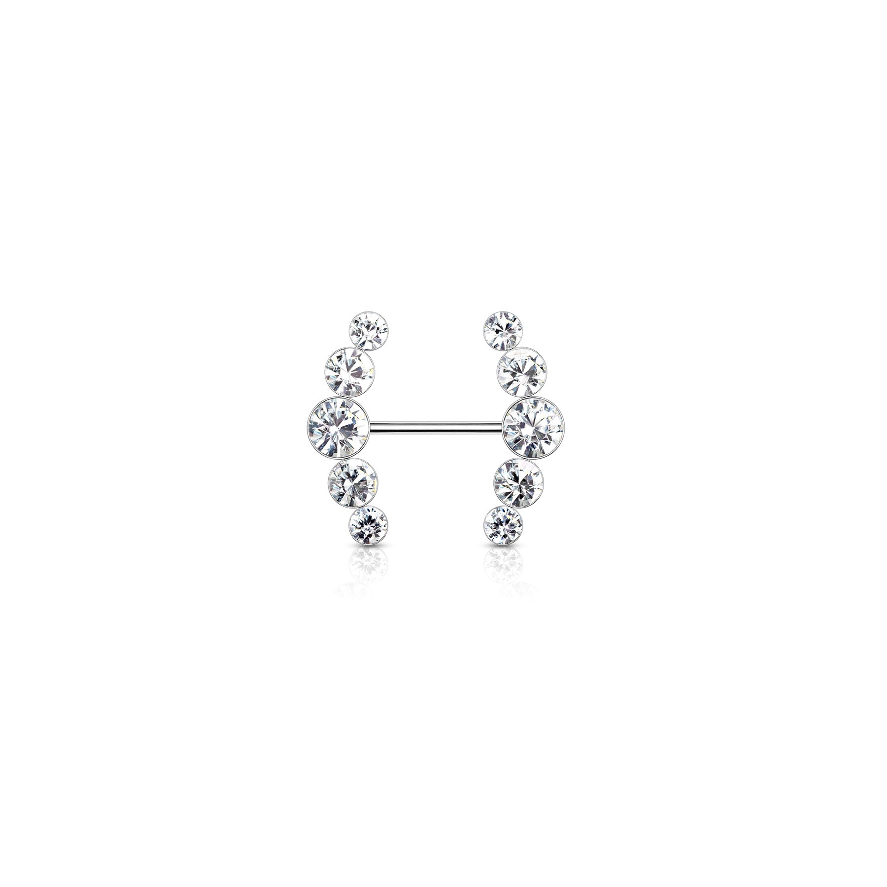 Piercing Téton GLENNA en Acier et Cristal
