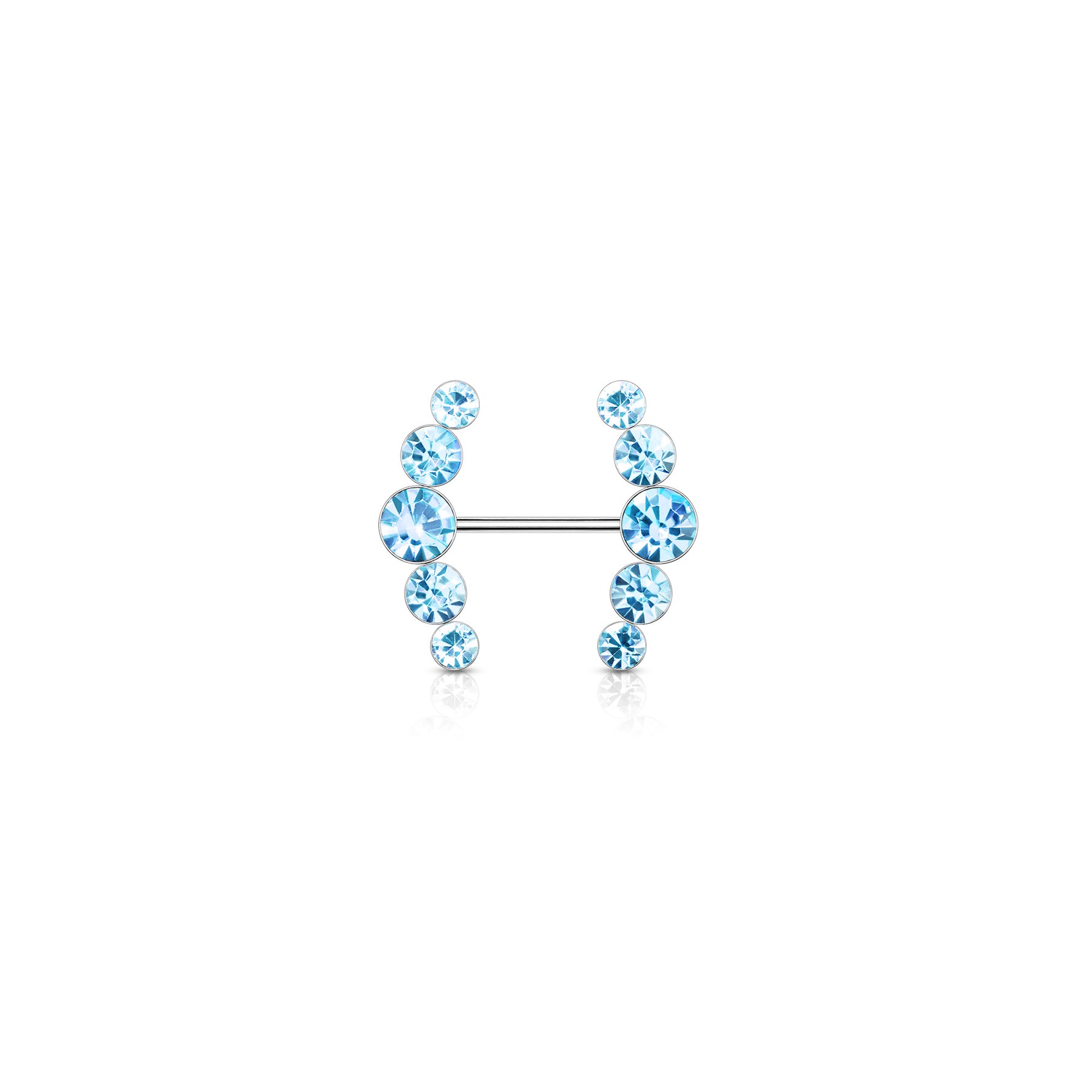 Piercing Téton GLENNA en Acier et Cristal