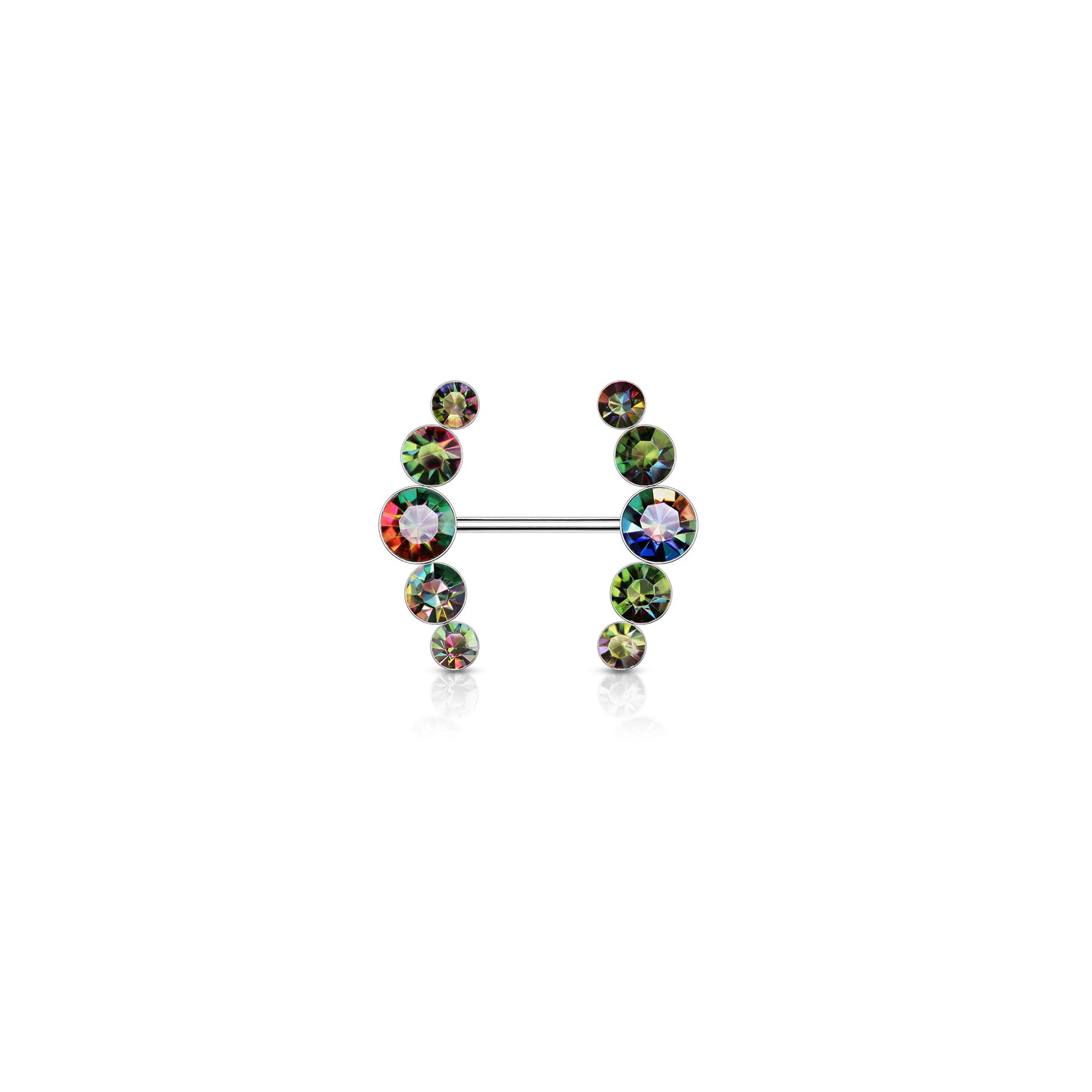 Piercing Téton GLENNA en Acier et Cristal