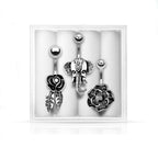 Set de 3 Piercings Nombril GLENDA en Acier
