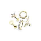 Set de 5 Piercings Oreille LIBERTY en Acier Chirurgical