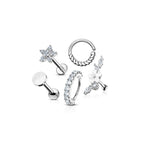 Set de 5 Piercings Oreille LIBERTY en Acier Chirurgical