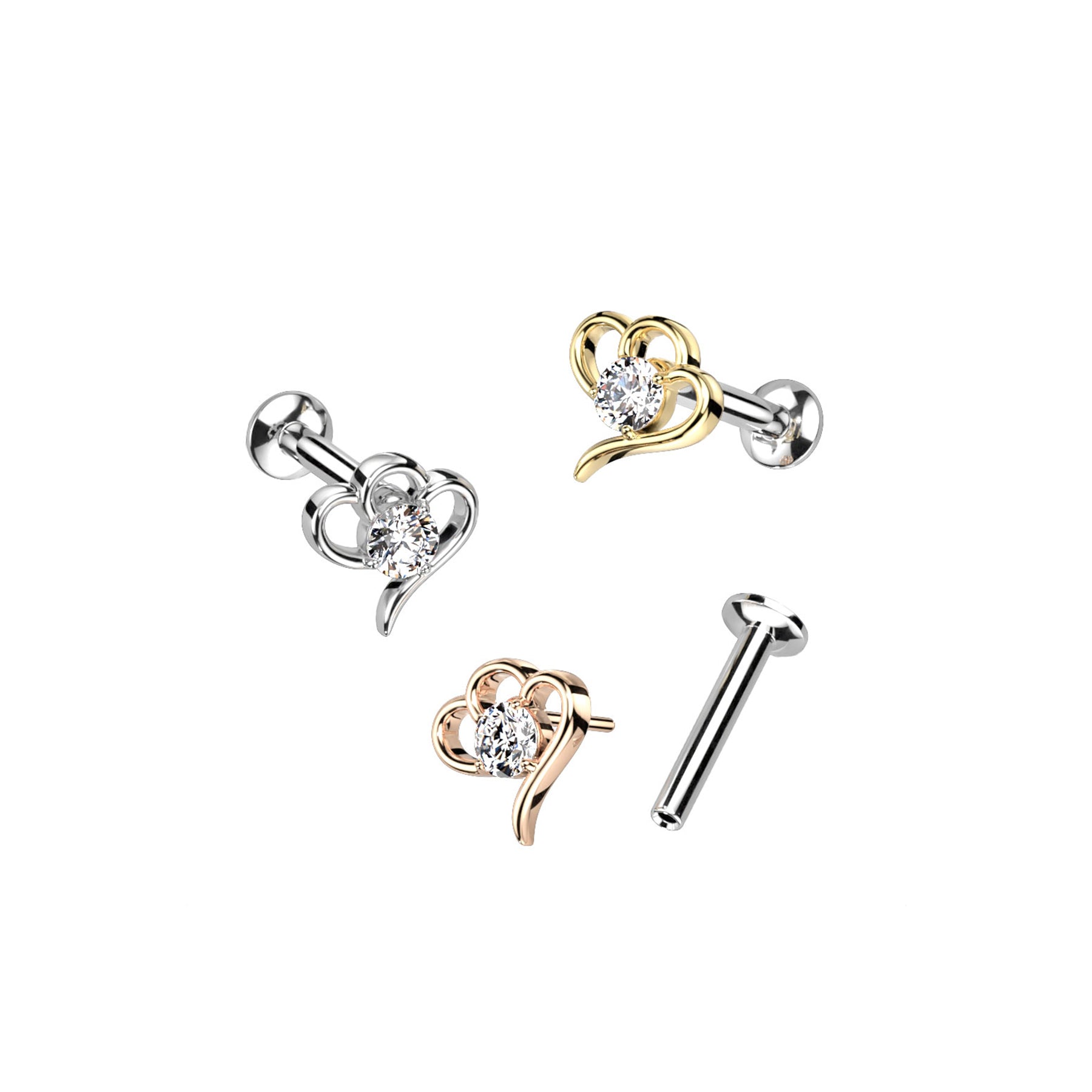 Piercing Labret HANA en Acier et Zirconium