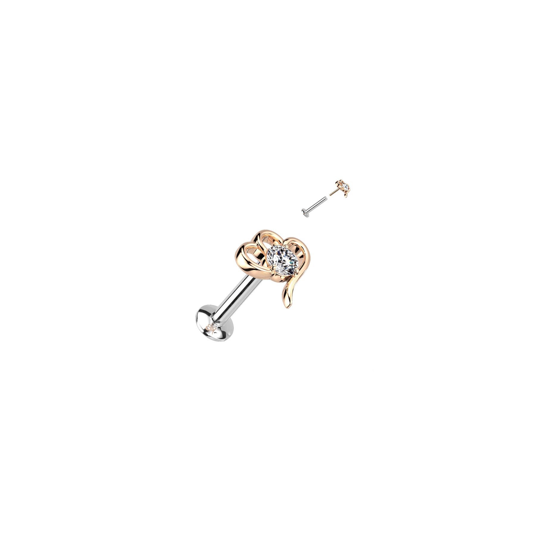 Piercing Labret HANA en Acier et Zirconium