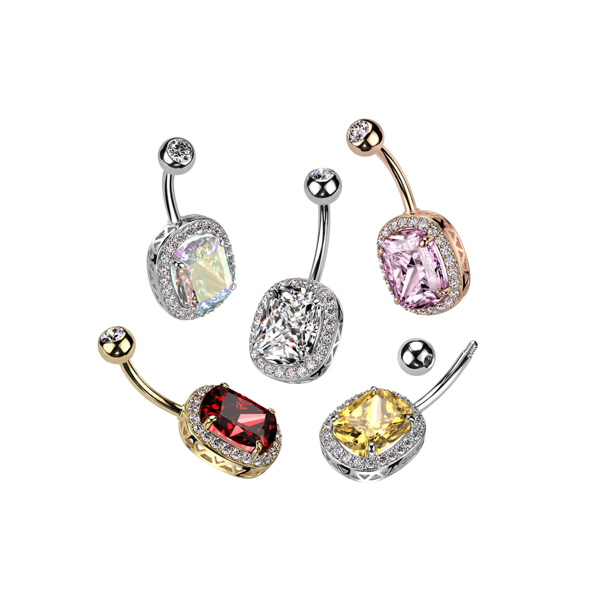 Piercing Nombril HOURIA en Acier et Zirconium