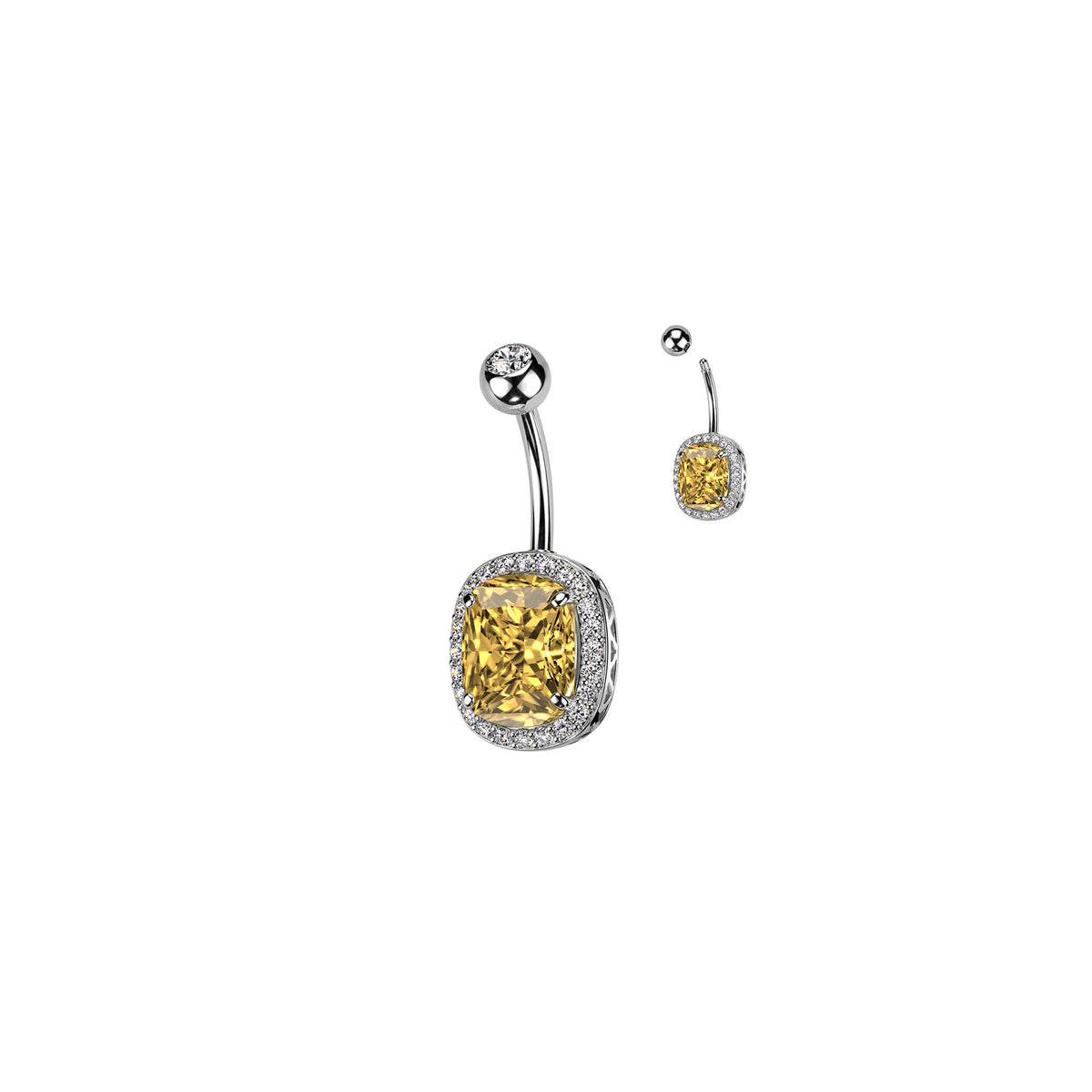 Piercing Nombril HOURIA en Acier et Zirconium