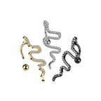 Piercing Nombril Inversé HYDIA avec Serpent Pavé de Zircons