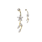 Piercing Nombril ISCIA avec Fleur Pendentif Feuilles