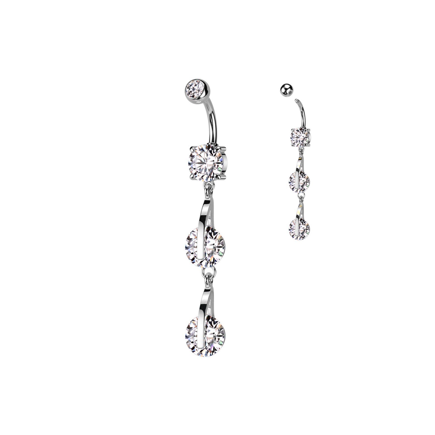 Piercing nombril KANEA avec Pendentif et Zircons