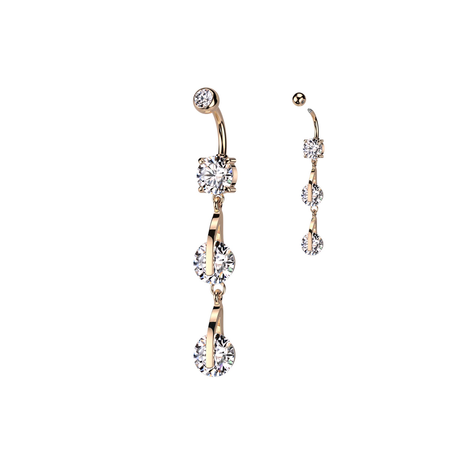Piercing nombril KANEA avec Pendentif et Zircons