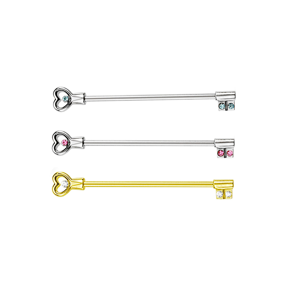 Piercing Oreille KAYLA en Acier chirurgical et Oxyde de Zirconium