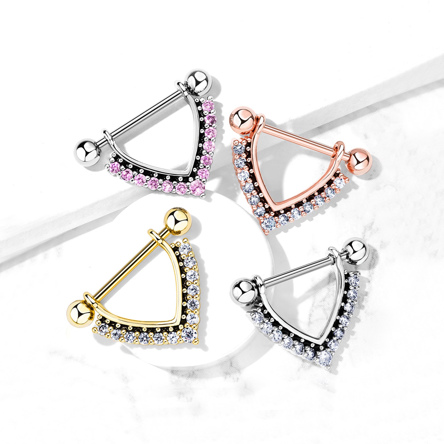 Piercing Téton KEDRA en Acier, Email et Zirconium