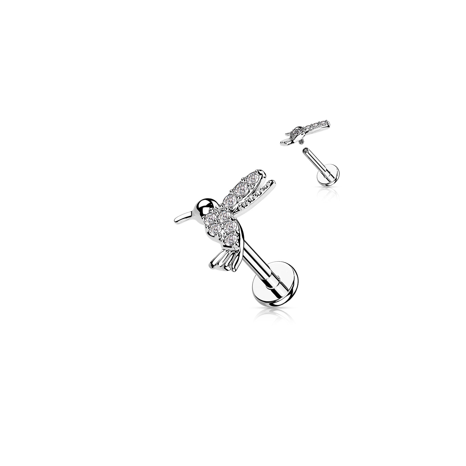 Piercing Labret KOLIBRIA en Acier et Zirconium