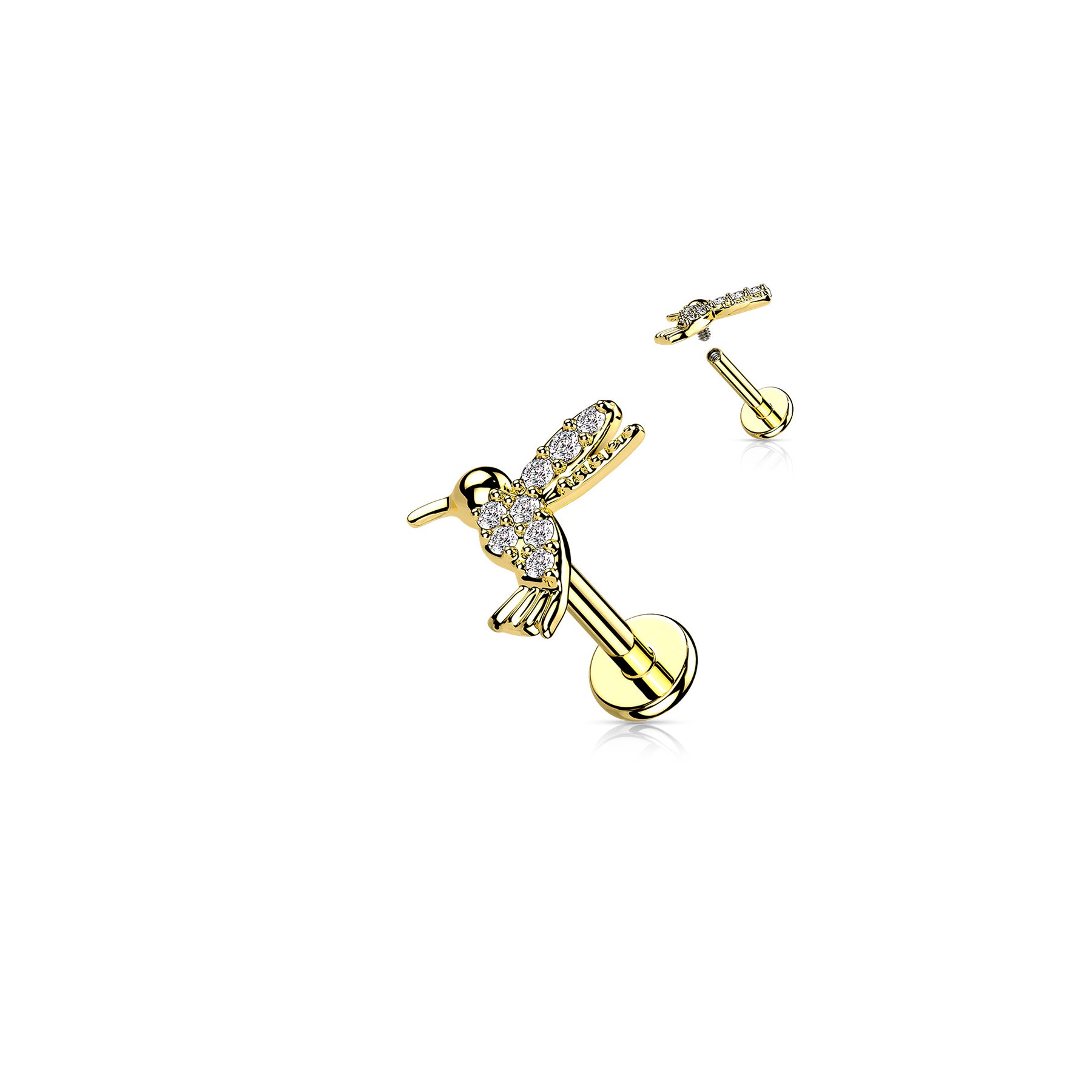 Piercing Labret KOLIBRIA en Acier et Zirconium