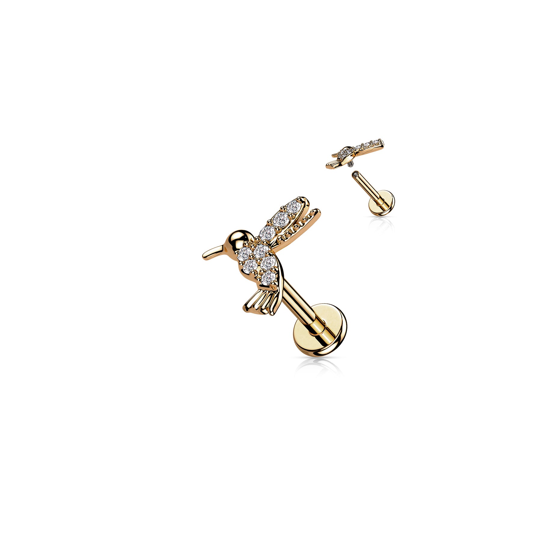 Piercing Labret KOLIBRIA en Acier et Zirconium