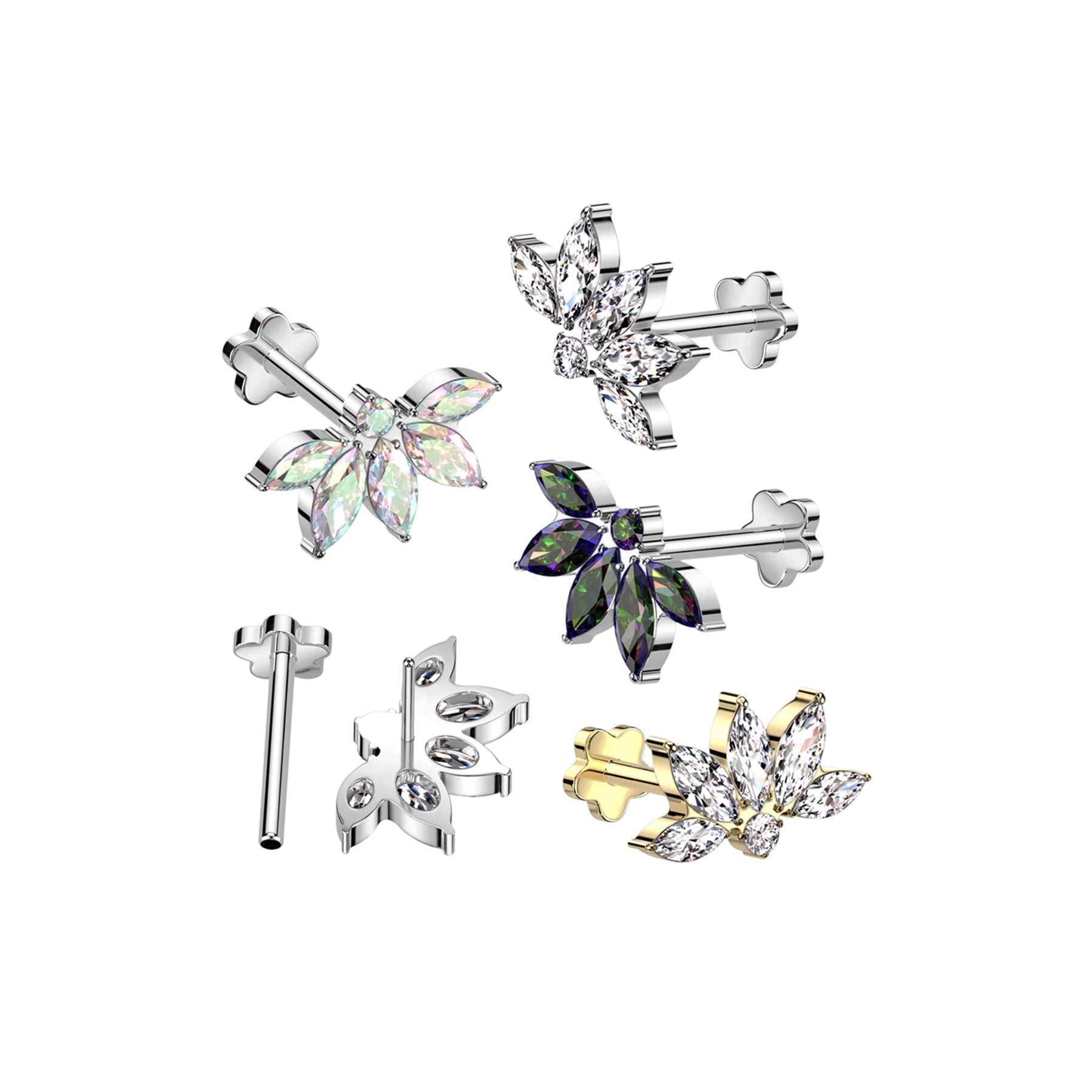 Piercing Labret KYRA en Titane et Zirconium