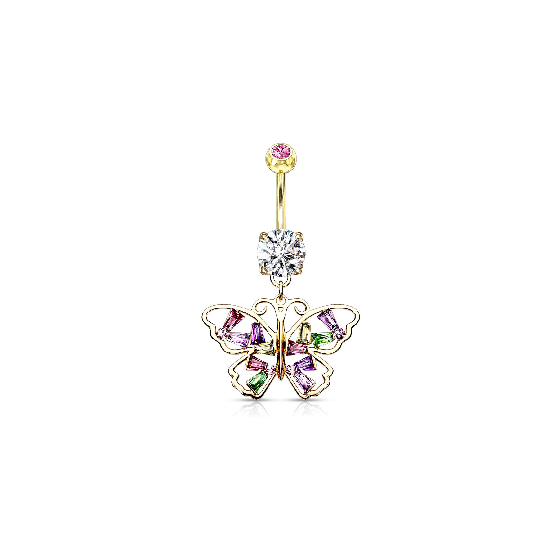 Piercing Nombril KENIA en Acier et Zirconium