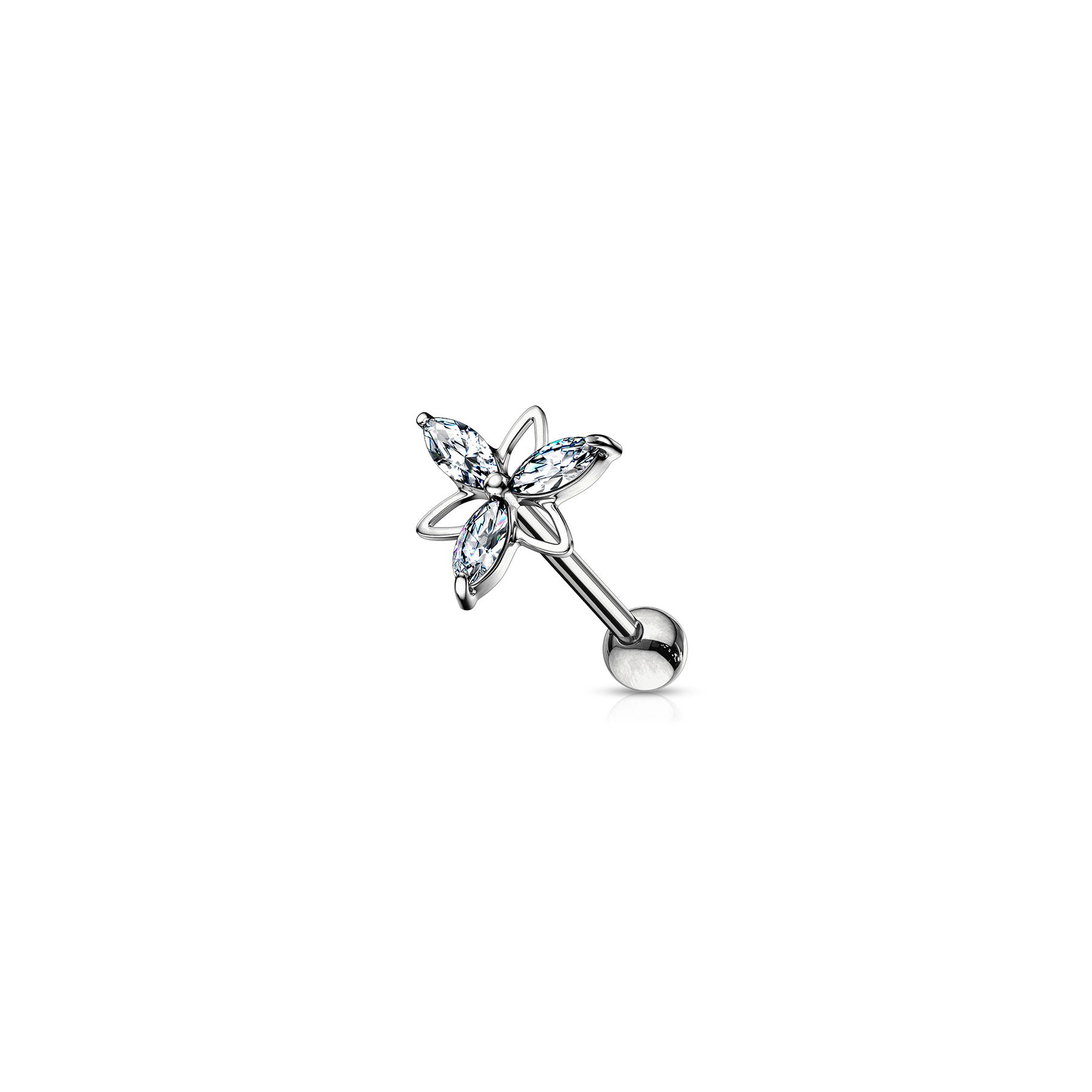 Piercing Oreille JAYDA en Acier et Zirconium