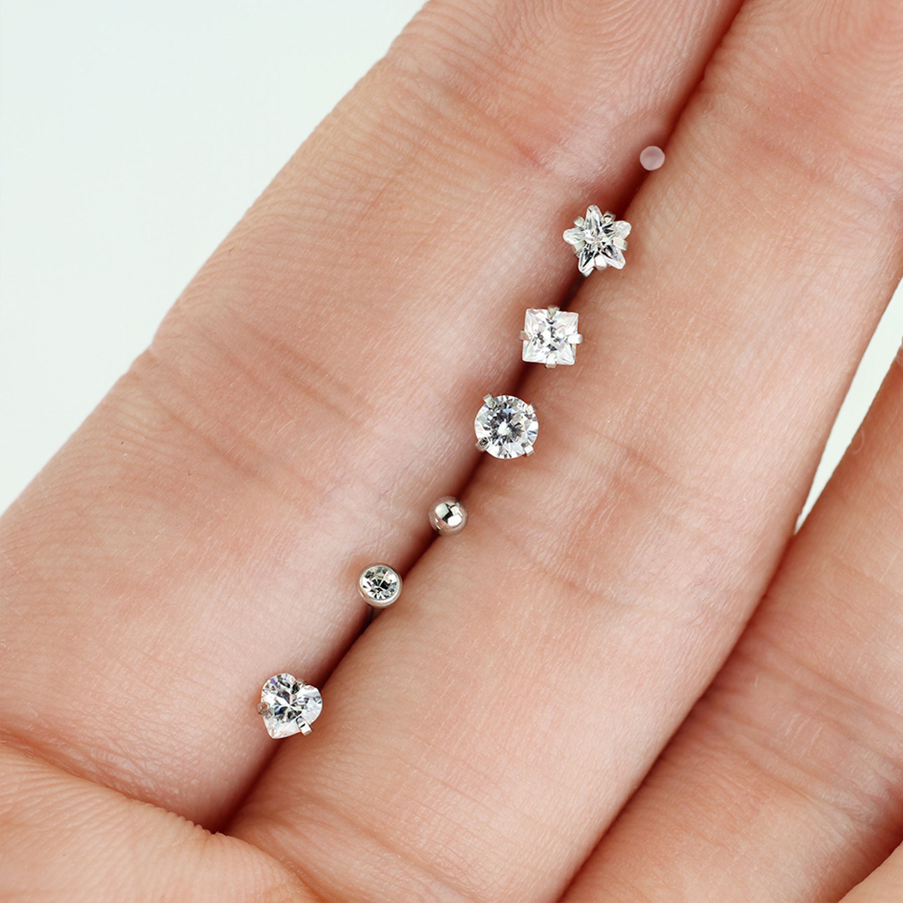 Set de 7 Piercings Nez KORA en Acier et Zirconium