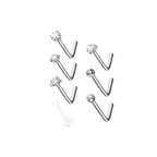 Set de 7 Piercings Nez KORA en Acier et Zirconium