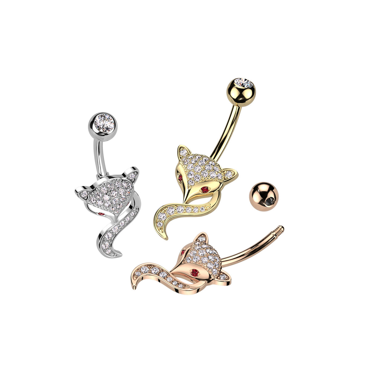 Piercing Nombril LANORA en Acier et Zirconium