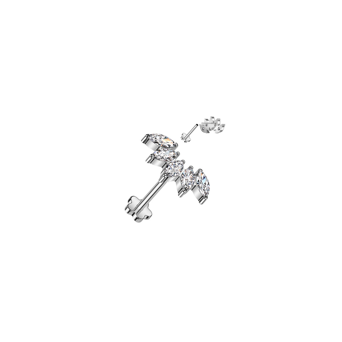Piercing Labret LIDA en Titane et Zirconium