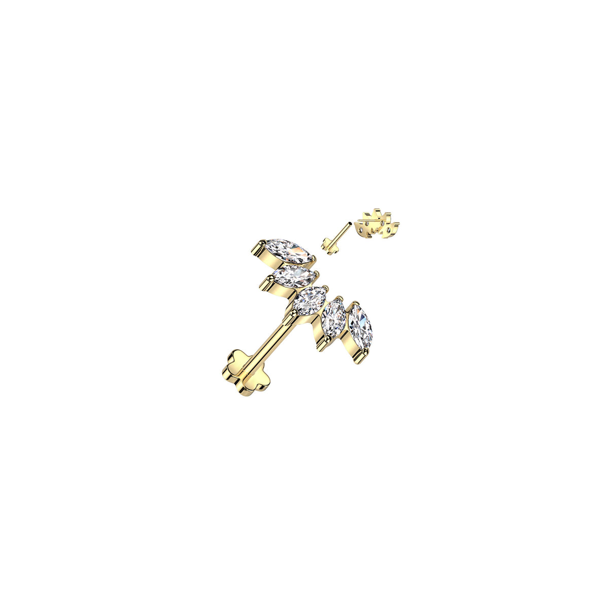 Piercing Labret LIDA en Titane et Zirconium