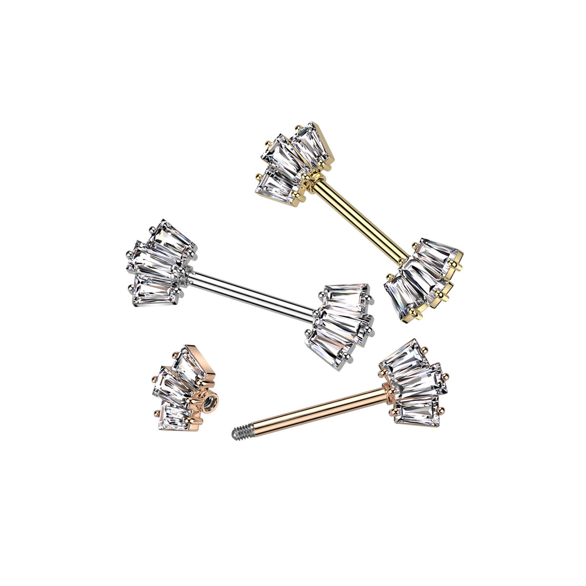 Piercing Téton LIOUBA en Acier Chirurgical et Zircons