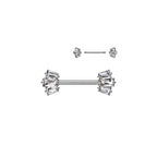 Piercing Téton LIOUBA en Acier Chirurgical et Zircons