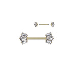 Piercing Téton LIOUBA en Acier Chirurgical et Zircons