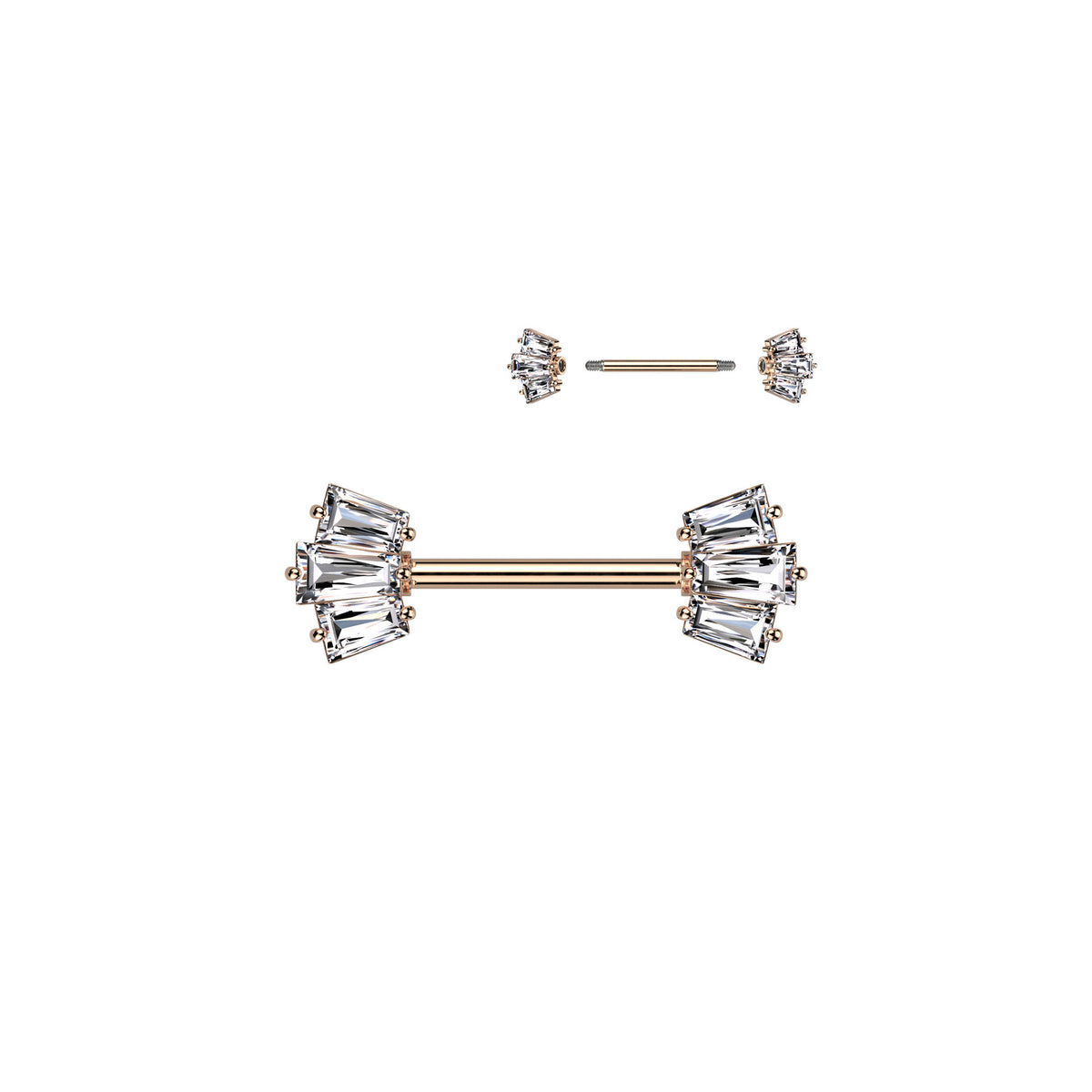 Piercing Téton LIOUBA en Acier Chirurgical et Zircons