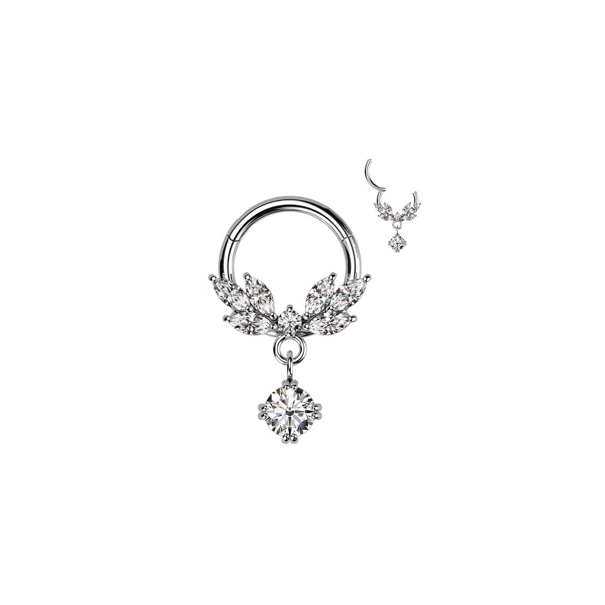 Piercing Anneau LORYNA en Acier et Zirconium