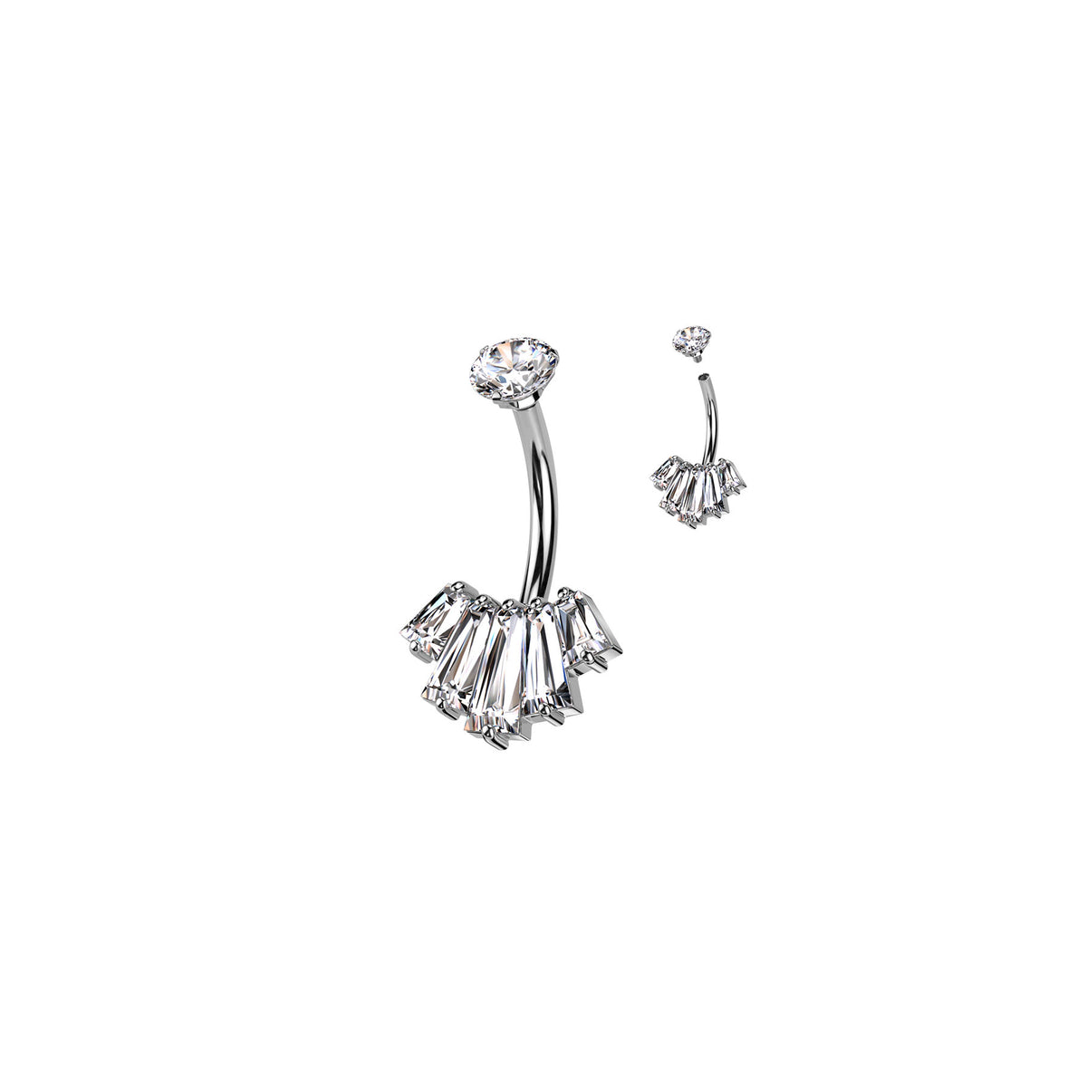 Piercing Nombril LOTTA en Acier et Zircons