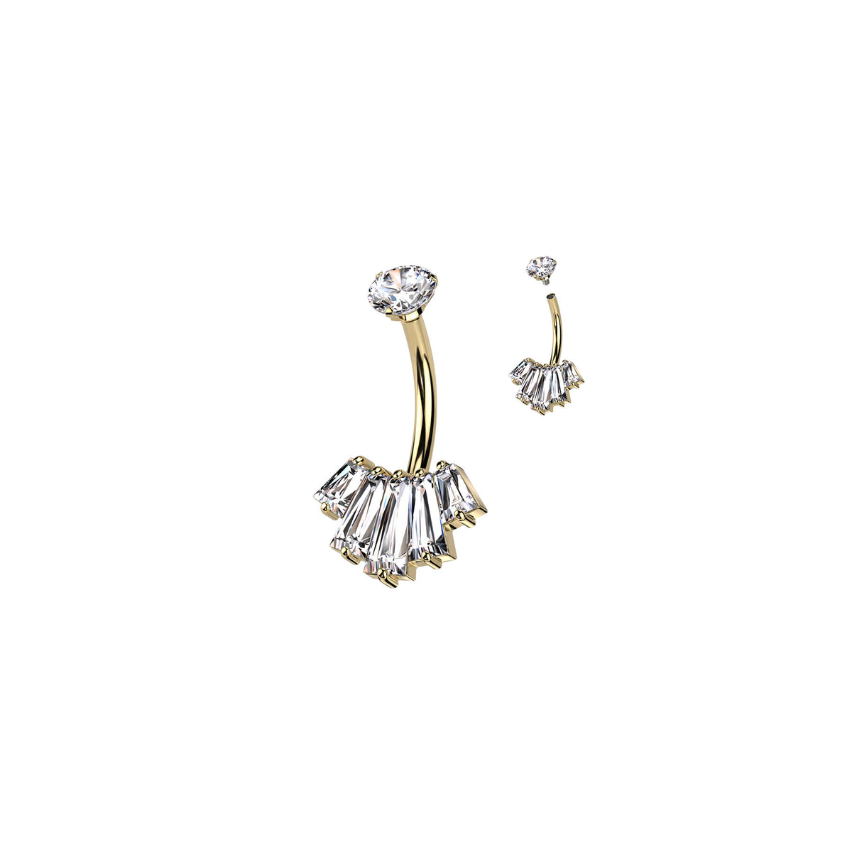 Piercing Nombril LOTTA en Acier et Zircons