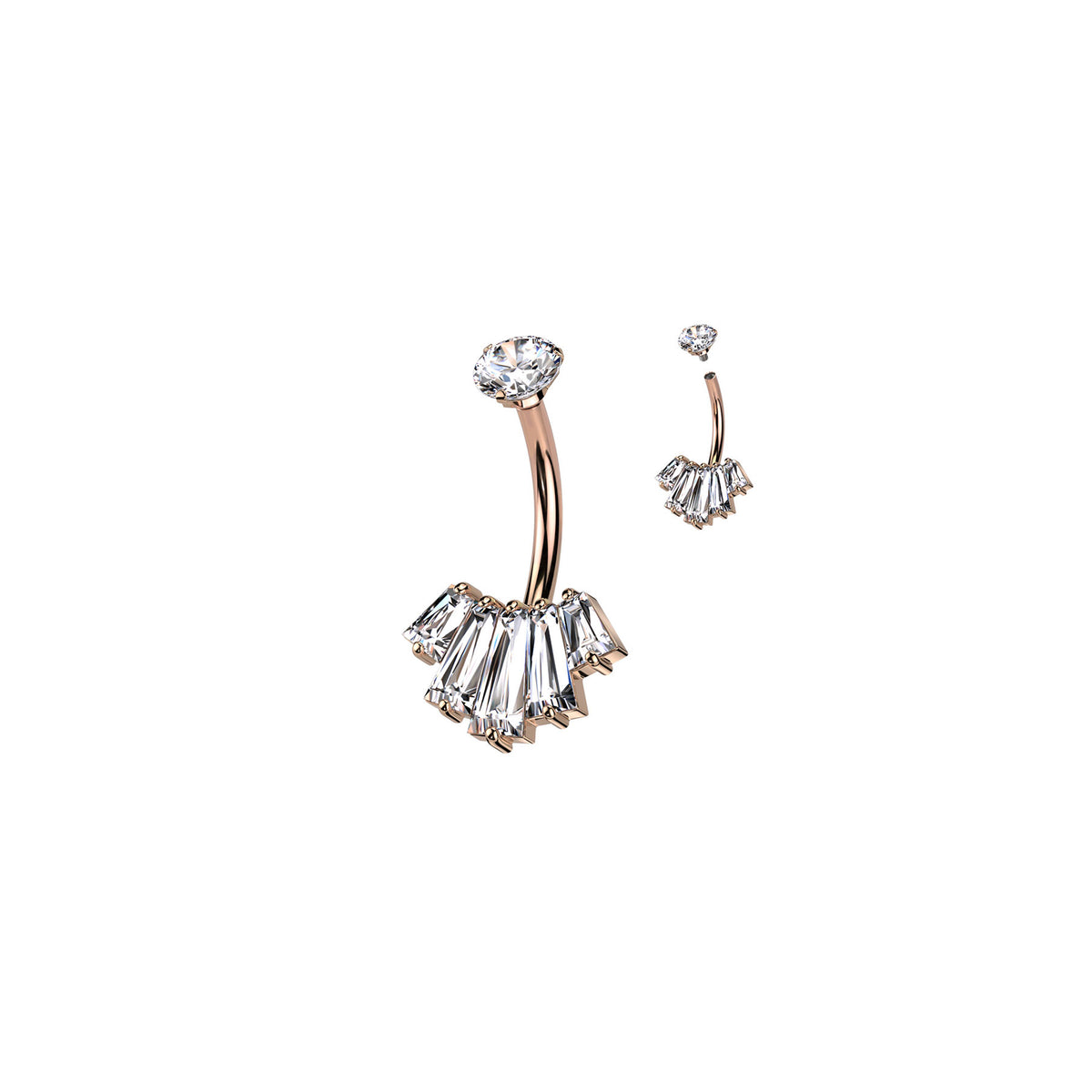 Piercing Nombril LOTTA en Acier et Zircons