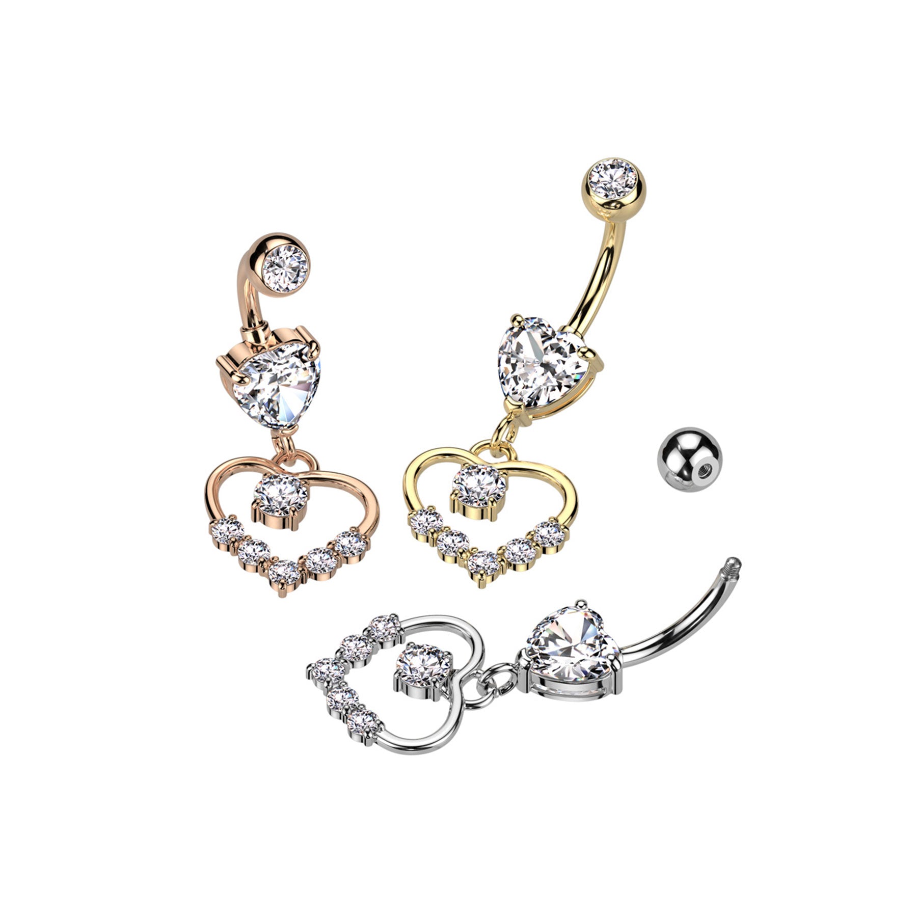 Piercing nombril LOVEA avec Pendentif Coeur