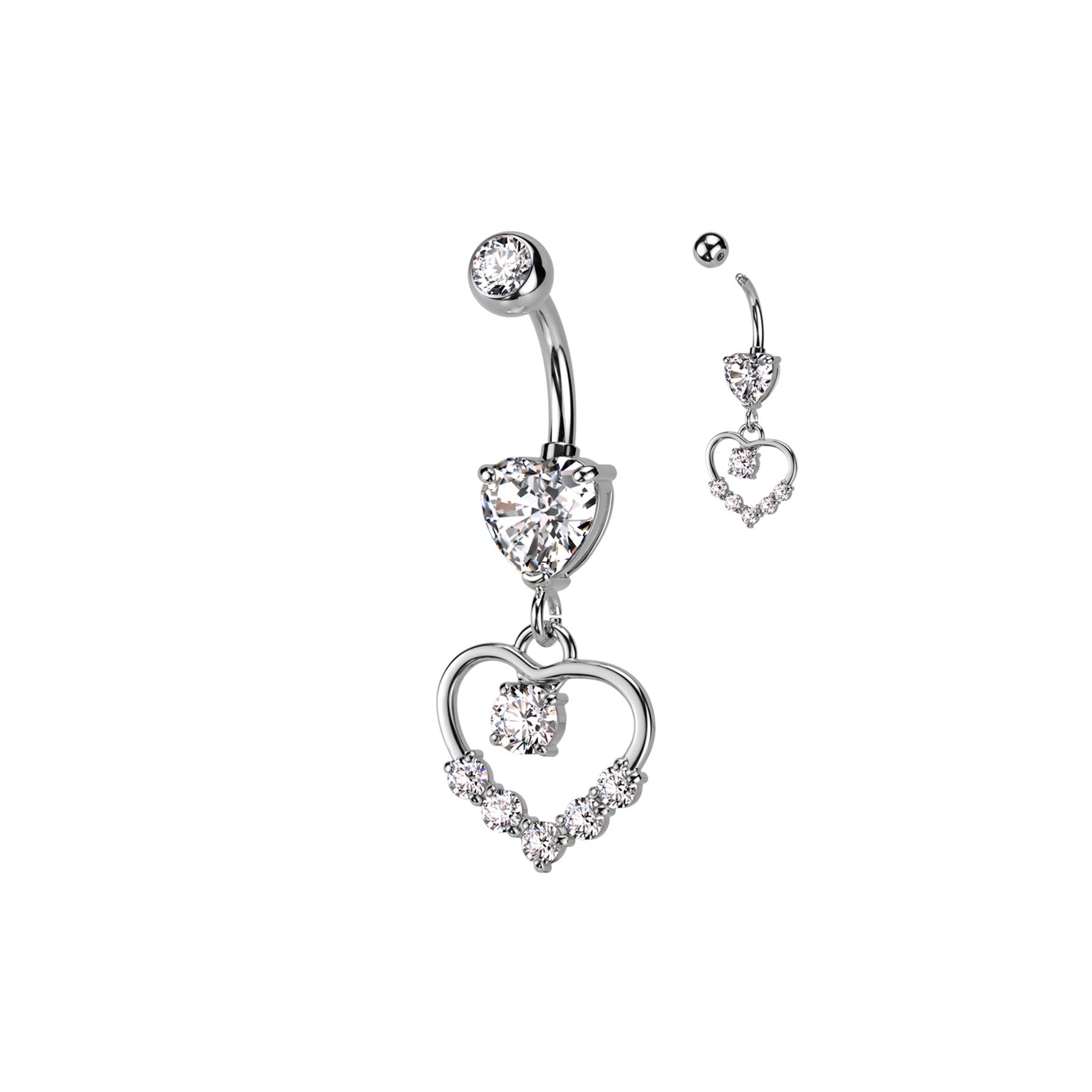 Piercing nombril LOVEA avec Pendentif Coeur