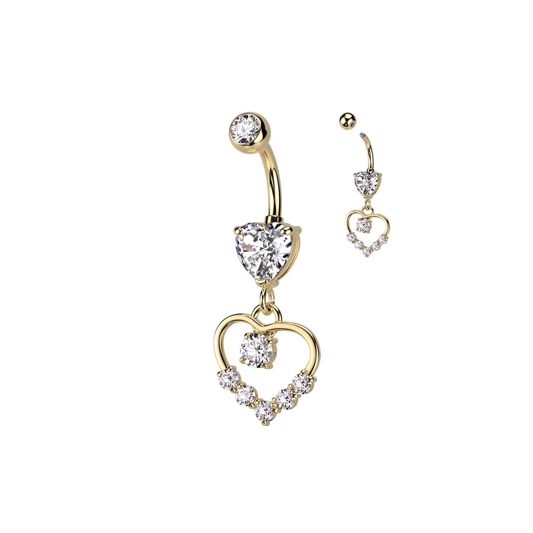 Piercing nombril LOVEA avec Pendentif Coeur