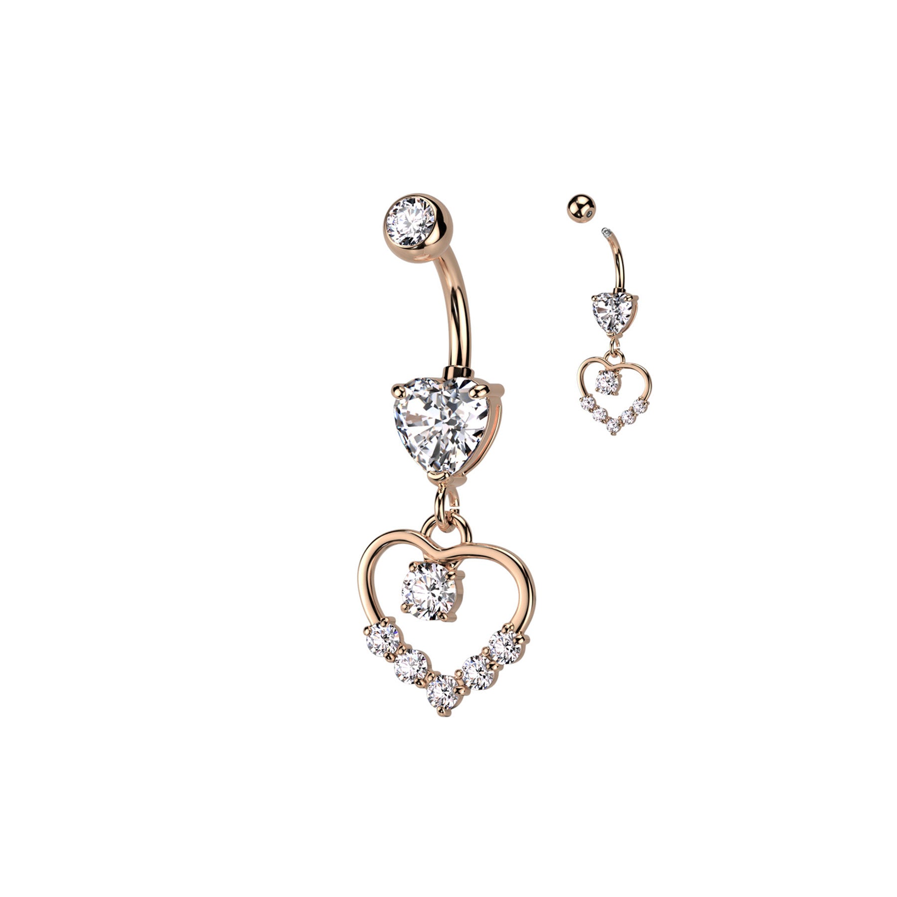 Piercing nombril LOVEA avec Pendentif Coeur