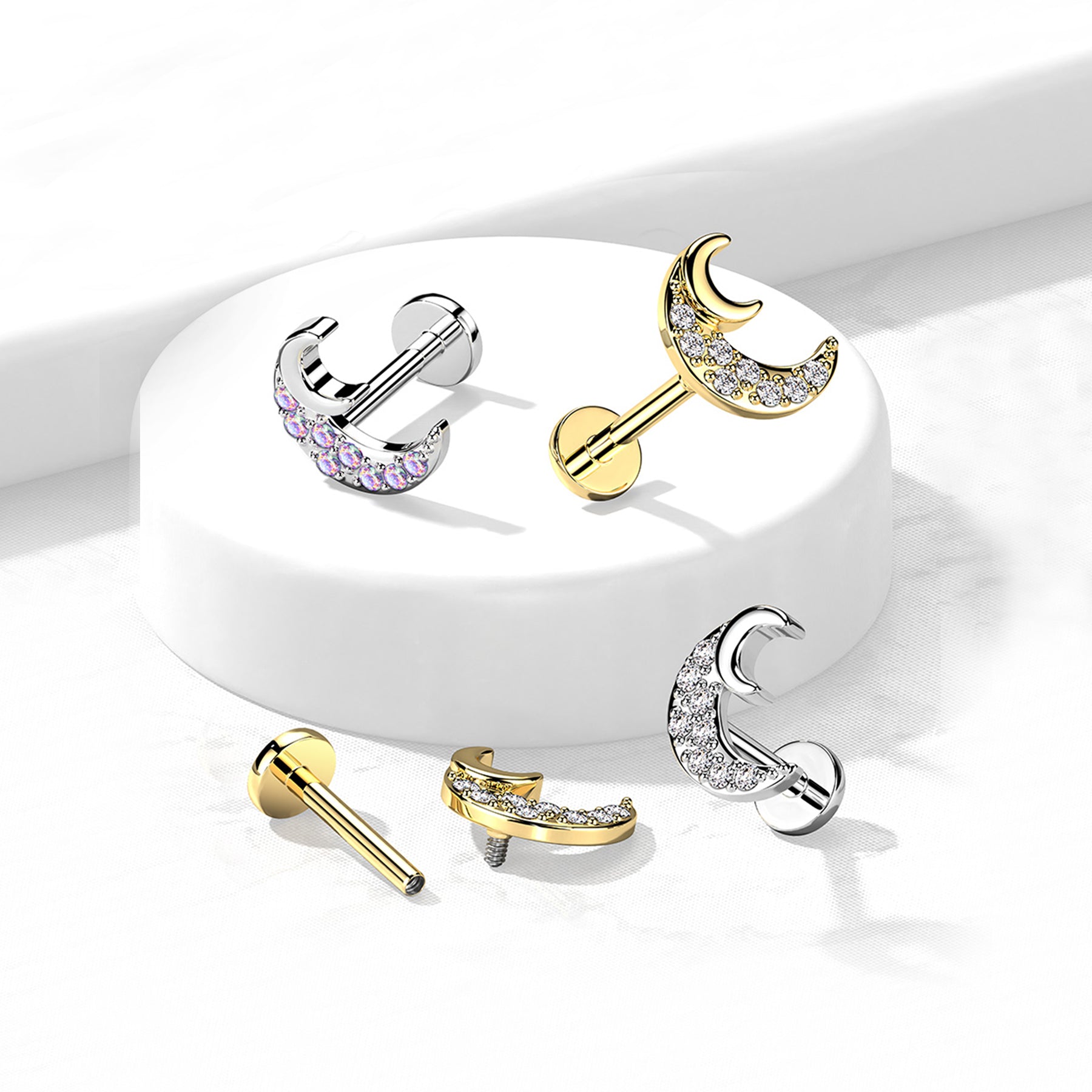 Piercing Labret LYTHIA en Acier et Zirconium