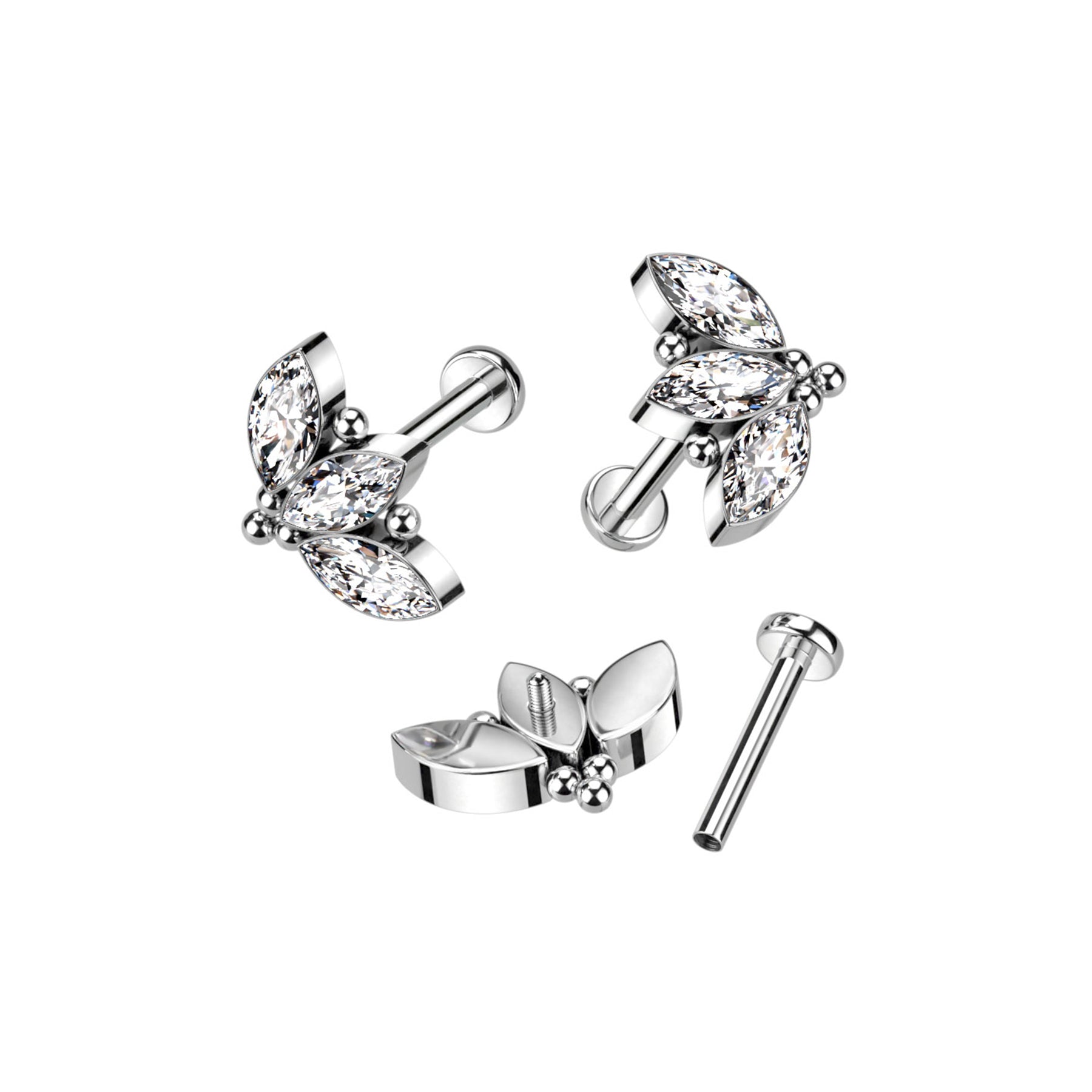 Piercing Labret MAHA en Titane et Zirconium