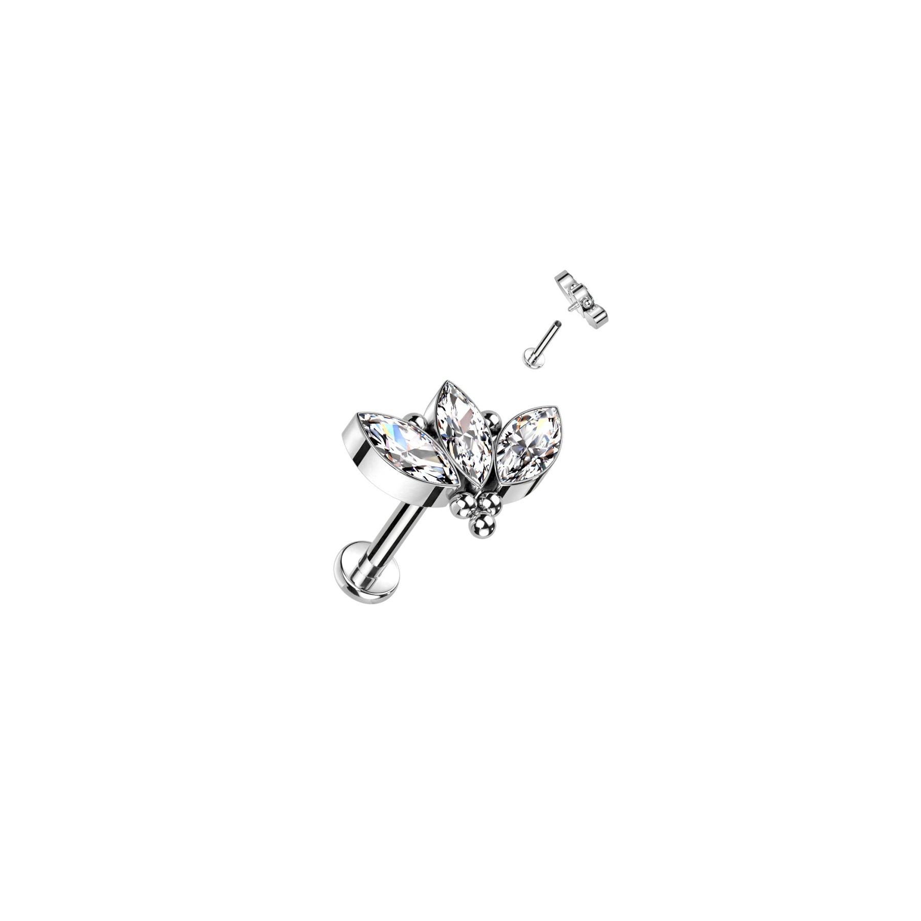 Piercing Labret MAHA en Titane et Zirconium