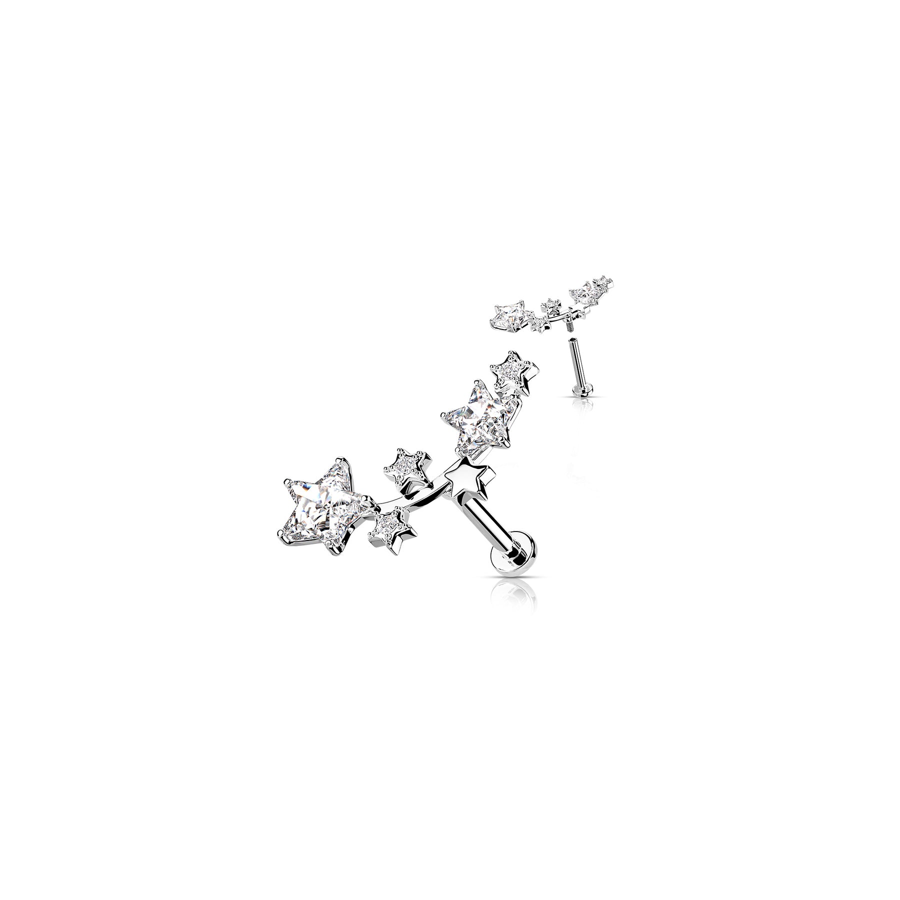 Piercing Labret MAIRA en Acier et Zircons