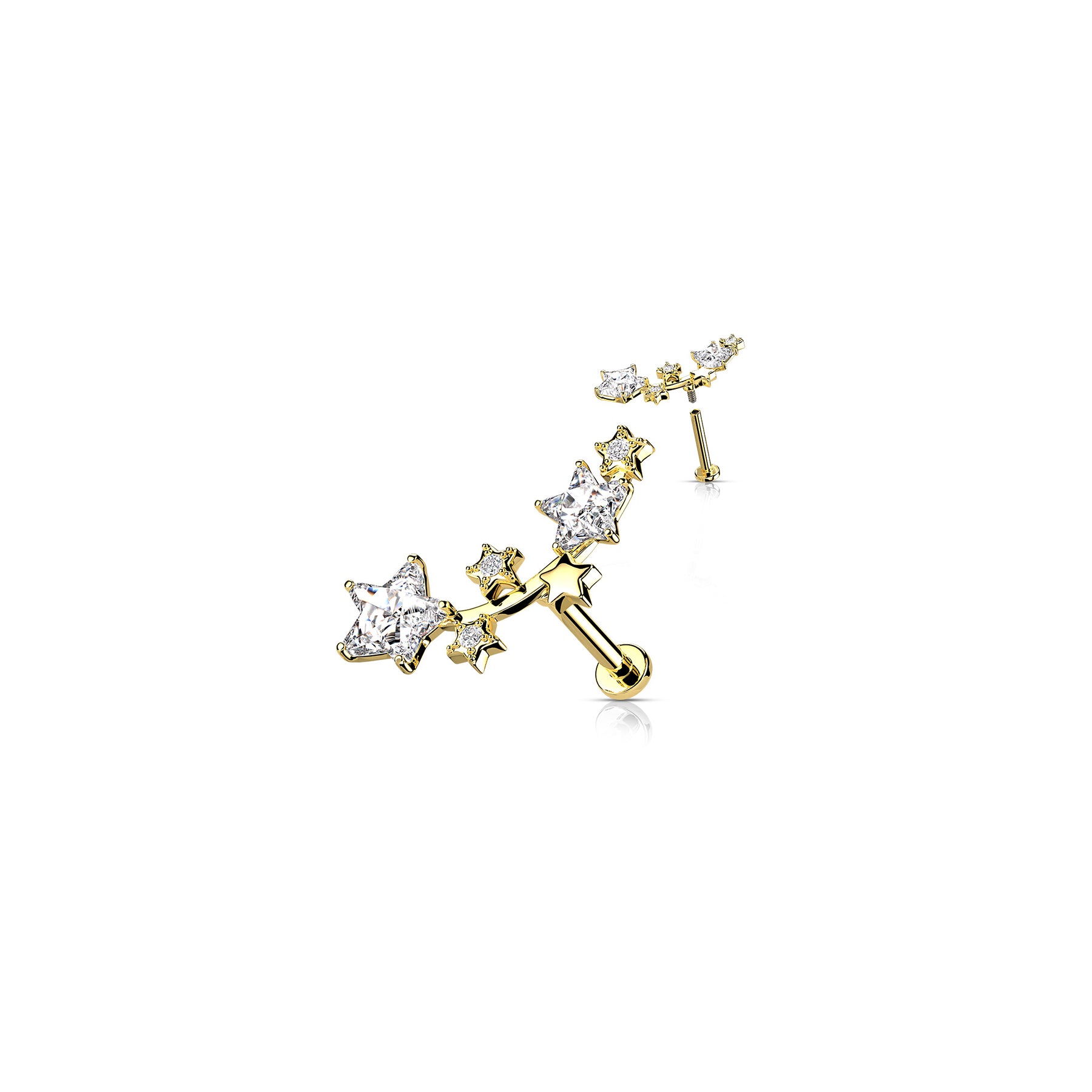 Piercing Labret MAIRA en Acier et Zircons