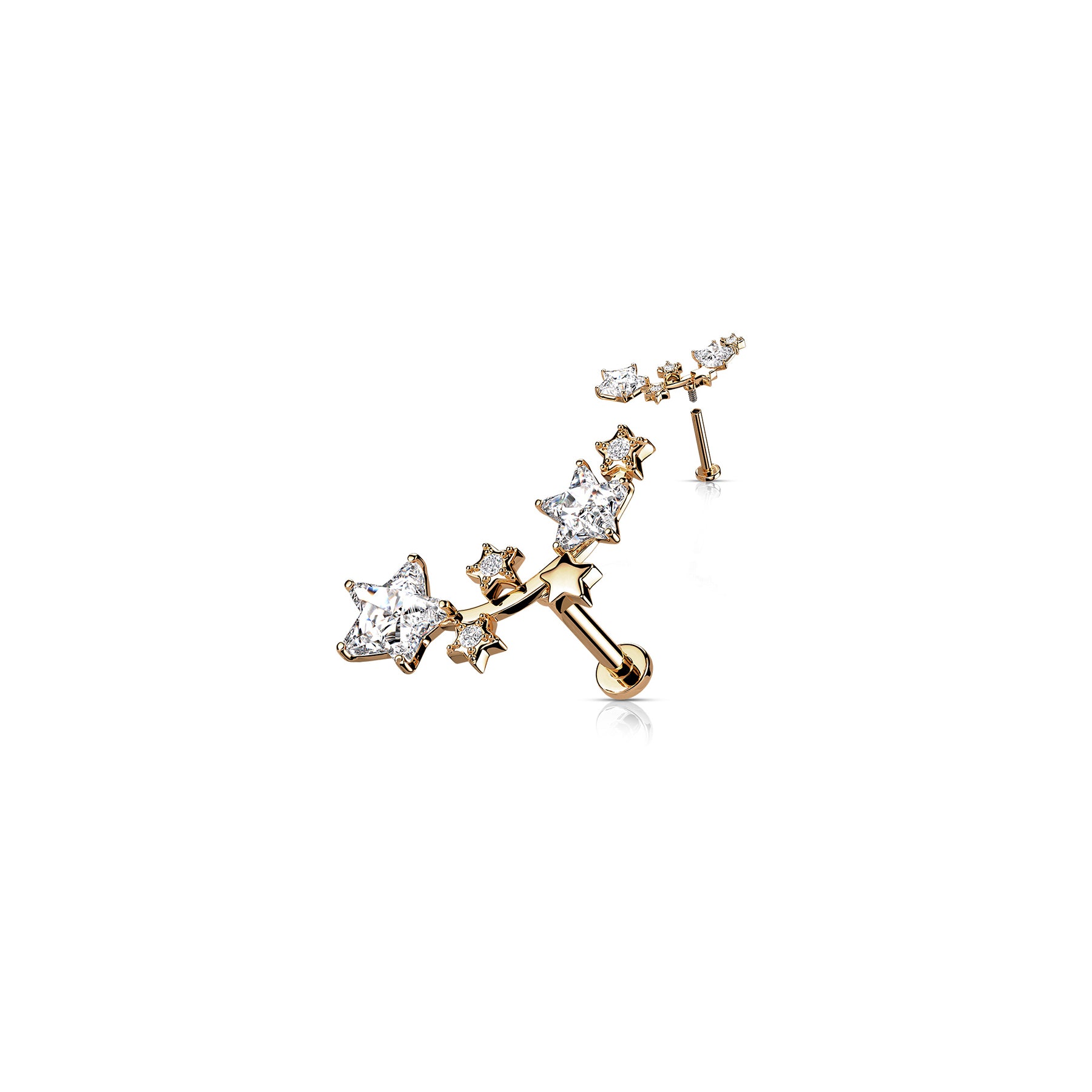 Piercing Labret MAIRA en Acier et Zircons