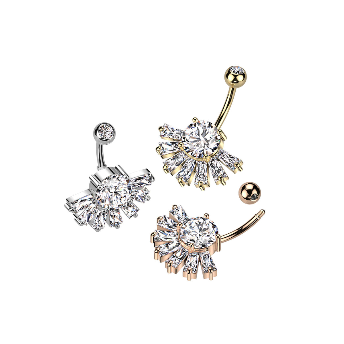 Piercing Nombril MEERA en Acier et Zirconium