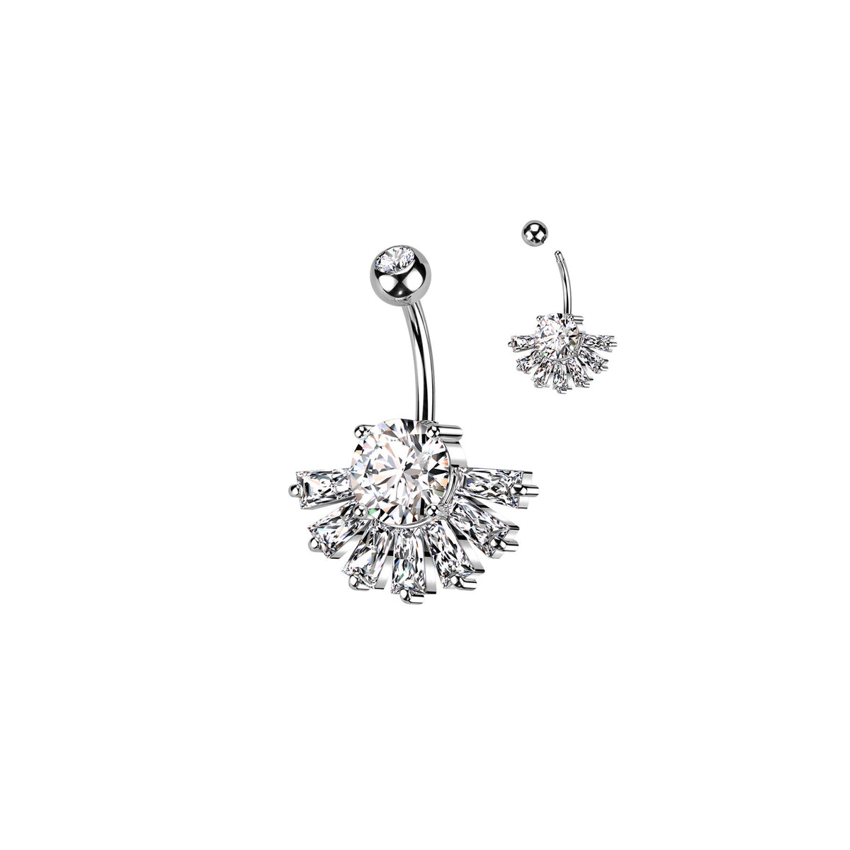 Piercing Nombril MEERA en Acier et Zirconium