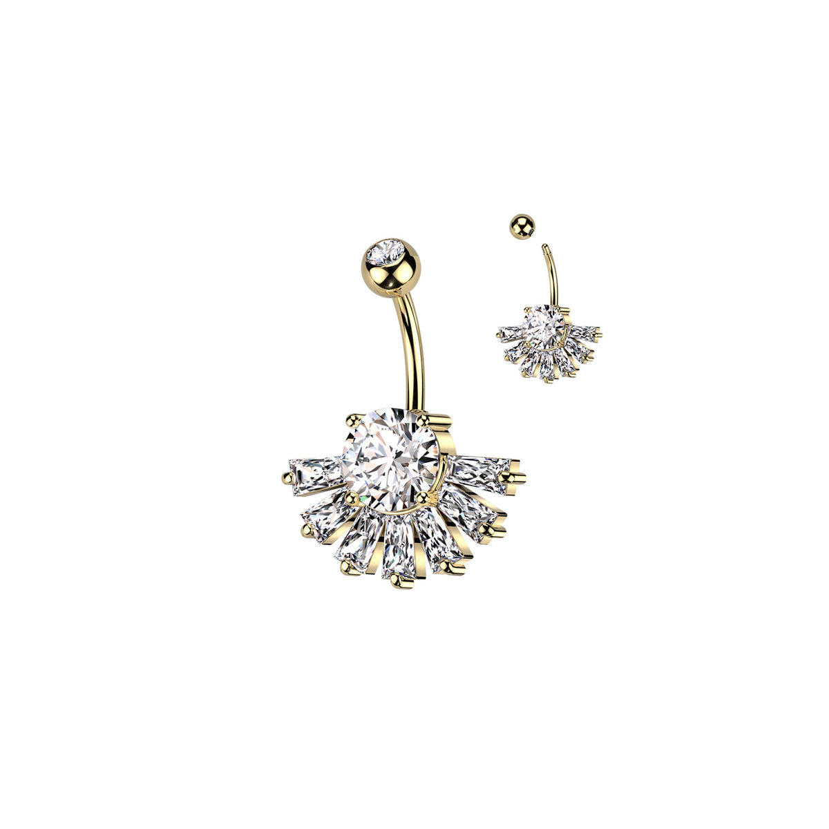 Piercing Nombril MEERA en Acier et Zirconium